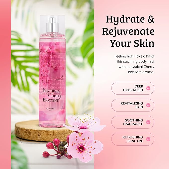 Freida & Joe Japanese Cherry Blossom Body Mist: A Luxurious 8 oz Gift for Her, Exquisite Floral Scent, Ideal Stocking Stuffer Fine Women Body Spray