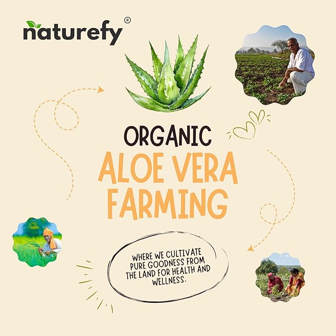 Aloe Vera Gel | 100% Pure & Organic | Farm Fresh Aloe Vera Pulp Extract with Jojoba Oil, Glycerine & Vitamin E | Hydrating, Soothing & Skin Repair Gel for Face, Hair & Body | 10.14 fl.oz.