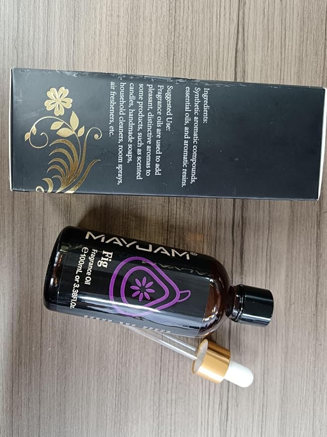 MAYJAM 100ML/3.38FL.OZ Fig Fragrance Oils with Glass Dropper, Essential Oils for Diffusers for Home, Long Lasting Scented Oils for Diffusers Soap Candle Making