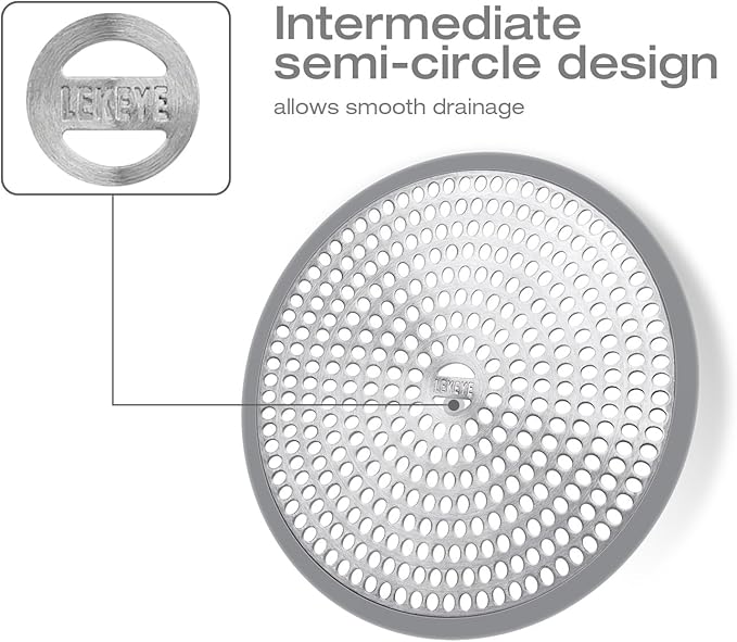 LEKEYE Shower Drain Hair Catcher/Strainer/Stainless Steel and Silicone