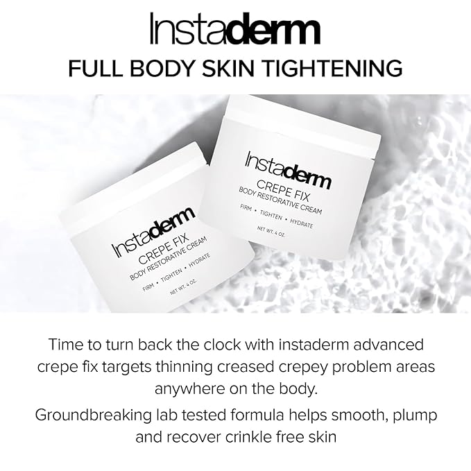 Crepe Fix Body Restorative Cream – Anti-Aging Wrinkle Cream, Support Skins Natural Elastin & Collagen Production to Restore, Lift, Tighten, Hydrate & Smooth Thinning Aged Crepey Skin. 4OZ