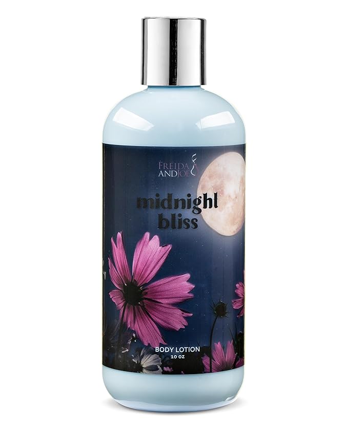 Freida & Joe Midnight Bliss Body Lotion & Body Mist Bundle – 10oz Moisturizing Lotion + 8oz Fine Fragrance Spray | Floral & Musk Scented Bath & Body Set