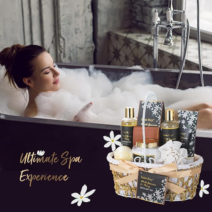 Spa Gift Basket Set for Woman, Bath and Body Gift Basket for Women Gifts Valentines Gifts Christmas Gifts for Women, Beautiful Teen Girl Birthday Gifts, Bath Kit Gift for Mothers Day