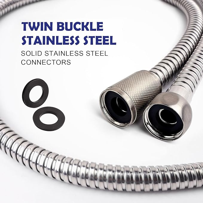 Shower Hose, 79 Inch Extra-Long Stainless Steel Shower Hose with Stainless Steel Insert and Nut,Brushed Nickel Finish