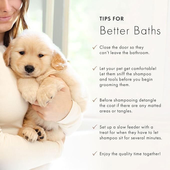 Puppy Love Gentle Bath & Grooming Set by Tweezerman & Veterinary Formula – Tearless Puppy Shampoo with 2-in-1 Bath Brush & Small Slicker Brush – Complete Bath Kit for Small Dogs & Puppies