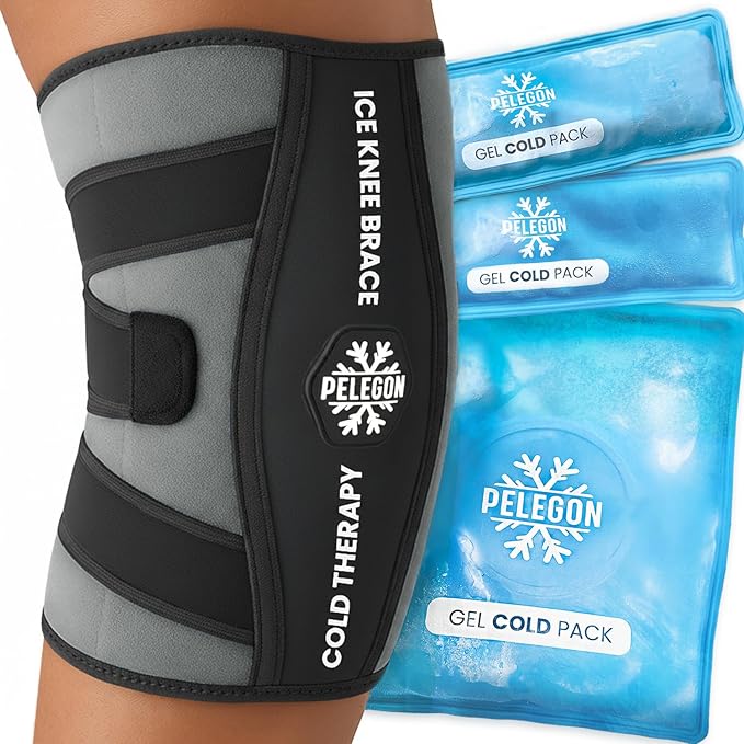 Knee Ice Pack Wrap (1 Pack) - Adjustable Ice Pack for Knees Surgery, Replacement, Arthritis Pain, ACL, Sports Injuries, Post Surgery, for Long Duration - 1 Pack (Black)