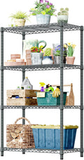 IZEUK 4-Tier Outdoor Metal Storage Shelving Unit, Heavy Duty Wire Rack Organizer with Rust-Resistant and Corrosion-Proof Coating (Grey, 17.7" D x 35.43" W x 59" H)