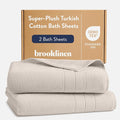 Brooklinen Super-Plush Turkish Cotton Bath Sheets - Set of 2 - Cotton, 820 GSM, Highly Absorbent, Machine Washable, Perfect for Home & Bathroom (40" x 65", Driftwood)