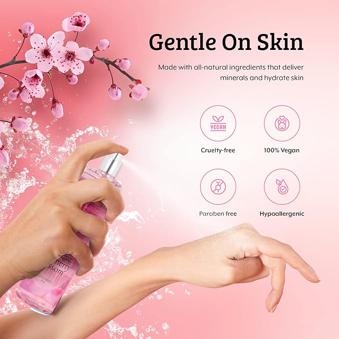 Freida & Joe Japanese Cherry Blossom Body Mist: A Luxurious 8 oz Gift for Her, Exquisite Floral Scent, Ideal Stocking Stuffer Fine Women Body Spray