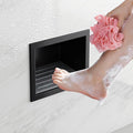 Shower Foot Rest for Shaving Legs, 304 Stainless Steel Footrest Niche with Shaving Holder, Recessed Shower Niche for Shaving Legs, Matte Black