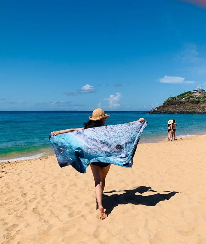 4Monster Microfiber Beach Towel Quick Dry,Super Absorbent Lightweight Travel Towel for Swimmers, Sand Free Camping Towel, Beach Towels for Pool,Swim,Water Sports,Yoga