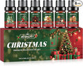 Christmas Fragrance Oil Set, 6 Premium Winter Essential Oils for Diffuser, Scented Oils Gift for Soap & Candle Making, Candy Cane, Fireside Treats, Apple Spice, Mulled Wine, White Christmas, Cookies