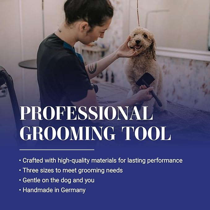 Chris Christensen Big K Dog Slicker Brush for Dogs (Goldendoodles, Labradoodles, Poodles), Groom Like a Professional, Fluff Detangle Style, Saves Time Energy, Black, Medium
