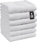 LANE LINEN Set of 6 Hand Towels (16"x28") - 100% Ringspun Cotton - Premium Quality Hand Towels for Bathroom - Quick Drying, Soft & Absorbent Hand Towel Set - Ideal for Hotel, Spa & Salons - White