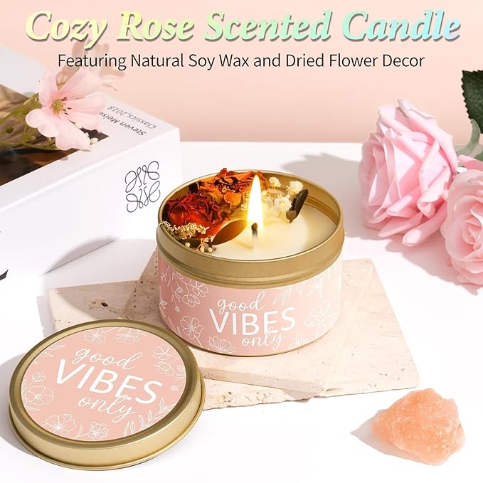 Spa Gifts for Women Bath Gift Set, Rose Relaxing Spa Gift Baskets Home Bath Set Self Care Kit Care Package Thank You Christmas Birthday Gifts for Women Mom Her Friends Sister Teen Girl Wife Grandma