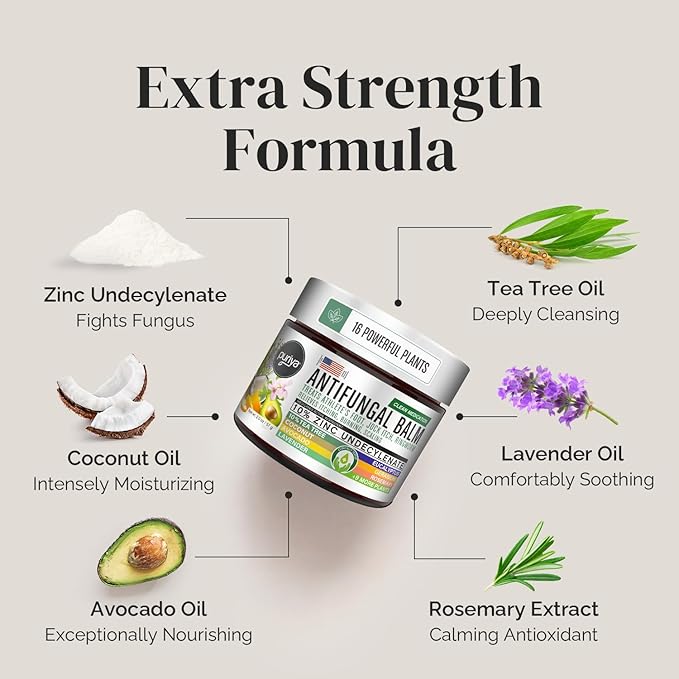 Puriya Clinically Proven Antifungal Cream for Skin Fungus, Extra-Strength Athletes Foot Cream Treatment, Jock Itch, Ringworm Treatment for Humans, Anti Fungal Itchy Skin Relief with Tea Tree Oil