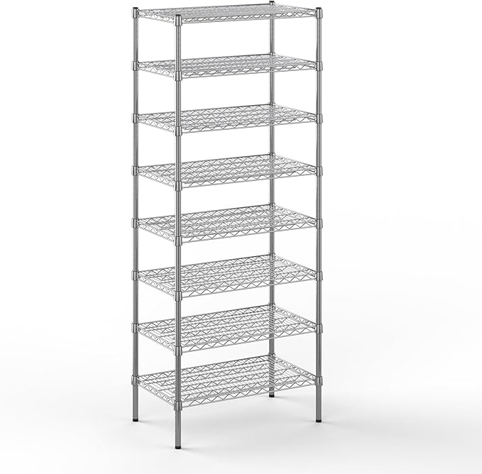 18" Deep x 30" Wide x 74" Height Wire Shelving Kit | 8-Tier | NSF Commercial Storage Rack Unit