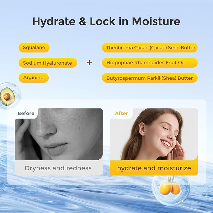 MATERN'ELLA Body Moisturizer with Egg Yolk Oil, Body Lotion natural Long-Lasting Hydration 48h with Squalane & Sodium Hyaluronate Travel Size Suitable for Sensitive Skin Fragrance Free 3.5 oz