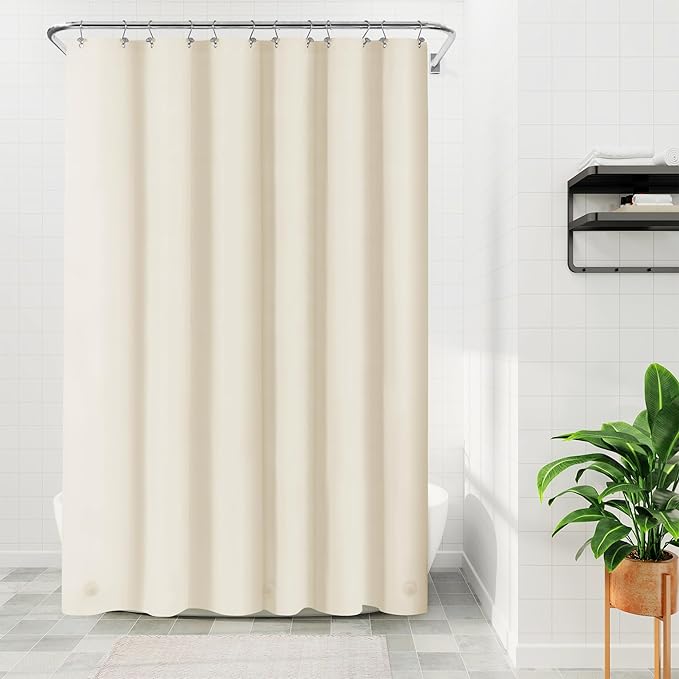 Barossa Design Beige Long Shower Curtain Liner 78" Height - 3 Magnets & Waterproof Lightweight PEVA Shower Liner for Bath Tub, PVC Free, Metal Grommets, Beige, 72x78