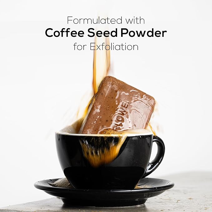 MARLOWE. No. 109 Coffee Bar Soap 7 oz (6 Bars) – Exfoliating Body Scrub for Men with Natural Extracts, Caffeine, Coffee Bean & Cocoa Butter – Energizing Fresh Brewed Scent