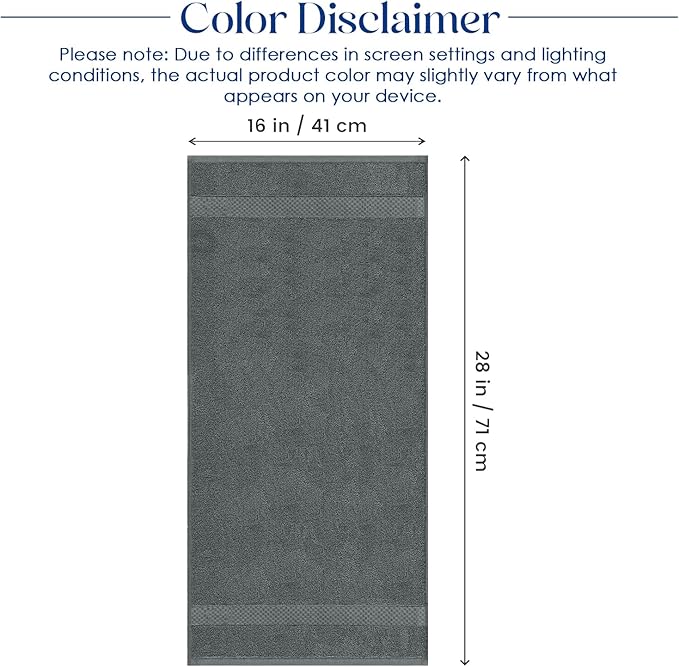 DAN RIVER 6-Pack Premium Hand Towels (16x28 Inches) - 100% Cotton, Ultra Soft, Lightweight, Highly Absorbent Towels for Bathroom, Spa, Gym, Salon, Hotel, and Travel - 550 GSM – Gray