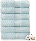 NY Loft 100% Cotton Hand Towel 6 Pack Hand Towel Set | Super Soft & Absorbent Quick-Dry Hand Towels 16" x 28" |Textured and Durable Cotton | Trinity Collection (6 Pack Hand Towel, Seafoam)