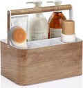 Shower Caddy Portable for College: Devided Bathroom Caddy Shower Basket for Dorm with Handle, Plastic Bathroom Counter Organizer Storage Tote Bin for Dorm,Kitchen,Cabinet, Wood Grain