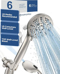 6-Mode High Pressure Handheld Shower Head with Power Wash, HOPOPRO High Flow Hand Held Showerhead Set with Built-in Power Spray to Clean Tub Tile Pets Bathroom Flooring