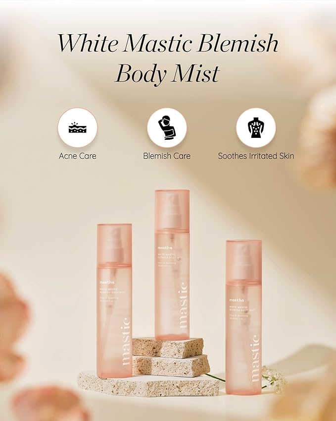 MASTINA White Mastic Cooling Body Mist (5.1fl oz), Hydrating & Brightening Body Spray with Fermented Mastic, Soothing Treatment for Sensitive or Sun-Exposed Skin, Korean Body Skincare