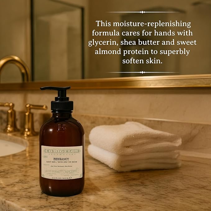 C.O. Bigelow Bergamot Hand Wash, Iconic Collection Liquid Hand Soap with Shea Butter, Glycerin, Aloe Vera, 10.5 Fl Oz