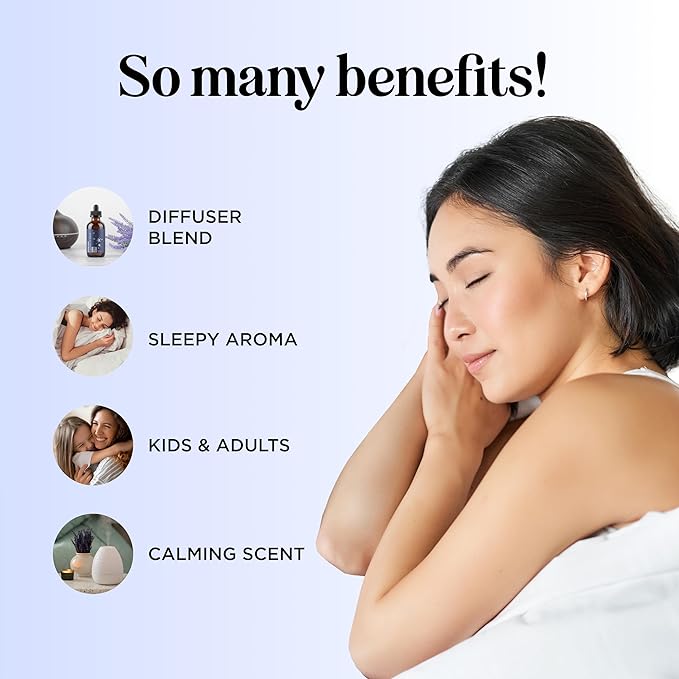 Sleep Essential Oil Blend for Diffuser - Dream Essential Oils for Diffusers Aromatherapy and Relaxation with Clary Sage Ylang-Ylang Roman Chamomile and Lavender for Sleep Time Support (10mL)