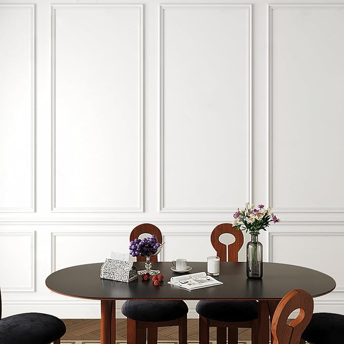 Peel and Stick Chair Rail Panel Molding, 240''L x 1.06''W Strong Self Adhesive TPE Wall Moulding Trim for Home DIY Decoration (Paintable White)