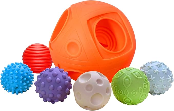 Balls for Toddlers 1-3 Baby Sensory Toys, Montessori Toys for Babies 6-12 Months Baby Toys, Sensory Ball BPA Free Teething Gift Toddler Balls Bath Toys with Bright Color Multi Textured