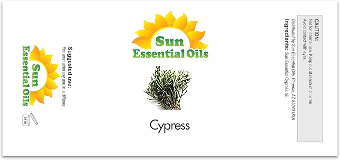 Sun Essential Oils Cypress Essential Oil 16oz Bulk for Aromatherapy, Diffuser, and Muscle Ease