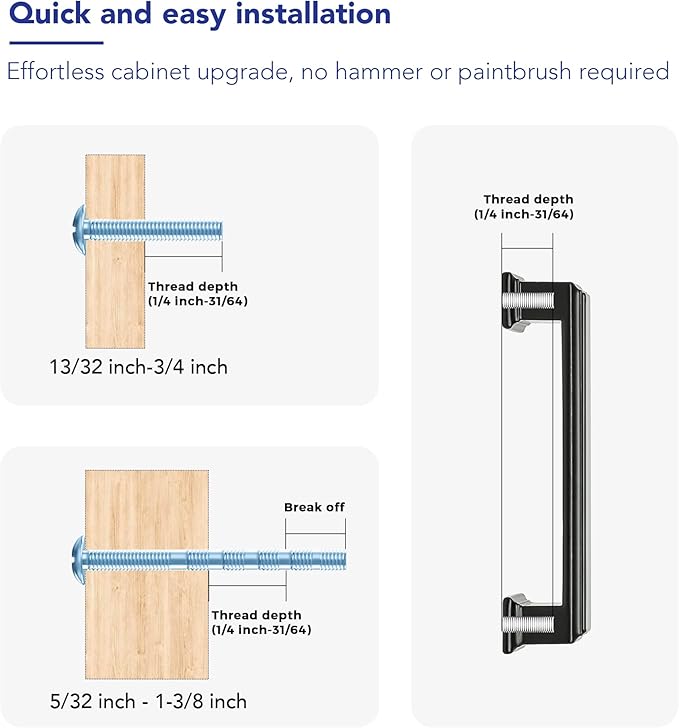 Ravinte Hardware 20 Pack Matte Black Cabinet Pulls, 10 Inch (256mm) Hole Center Zinc Alloy Drawer Handles for Kitchen Cabinets, Cupboards, Dressers, Square Solid Metal Hardware