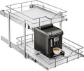 WelFurGeer 2-Tier Kitchen Cabinet Pullout Shelf and Drawer Organizer, Soft Close Pantry Pull Out Shelves, Heavy Duty Pull Out Cabinet Organizer with Shelf Liner for Kitchen Cabinets, Pantry Storage