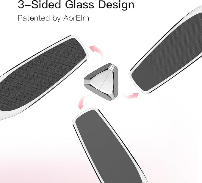 3-Sided Glass Foot Callus Remover, Professional 3-in-1(Coarse, Medium, Fine) Foot File, Pedicure Tools for Feet Hard Skin Smooth Polishing (White)