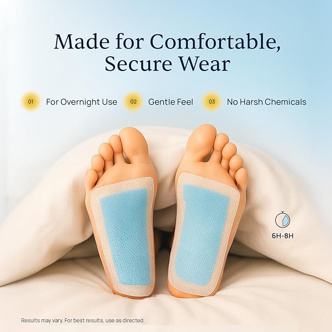 Simple Promise - Xitox Deep Cleansing Foot Pads - Supports Restful Sleep & Helps Remove Tension - Natural Herbal Ingredients for Feet - Comfortable Adhesive & Easy Peel - 30 Foot Patches - Mint Aroma