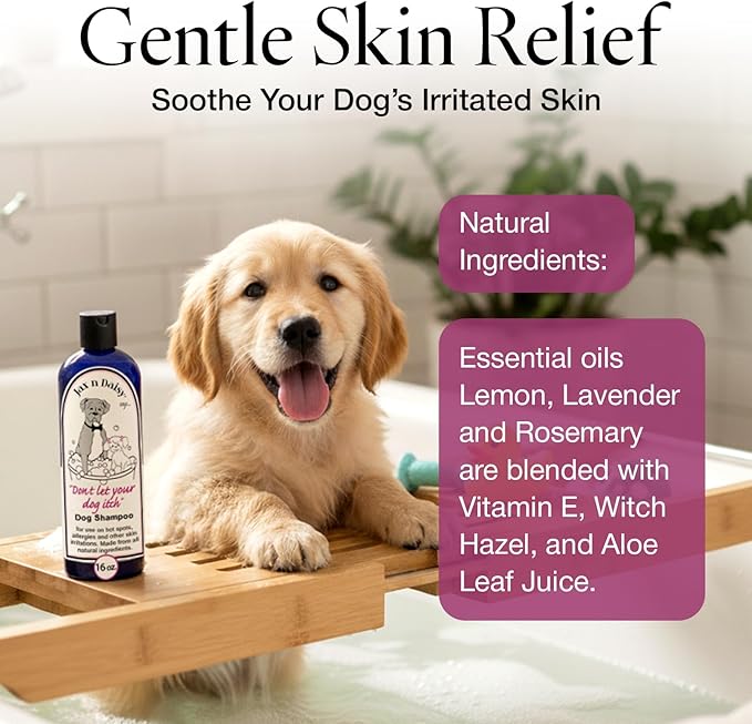 Jax n Daisy Dog Shampoo - Gentle and Effective Allergy and Sensitive Skin Shampoo for Dogs - Eliminates Odors, Fleas, and Soothes Itchy Skin - Perfect for Puppies