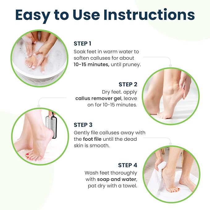 Tea Tree Foot Soak, Callus Remover Gel - Extra Strength Callus Remover Gel & Foot Soak With Epsom Salts For Calluses, Dry Cracked Heels, Toenail Fungus & Odor - Pedicure for Tired Feet