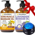 Massage Oil for Massage Therapy,Lymphatic Drainage-Ginger Oil Sore Muscle Arnica Oil &Lavender Oil Relaxing Massage Oils for Date Night,Massage Ball,Christmas Gifts for Men,Stocking Stuffers for Women