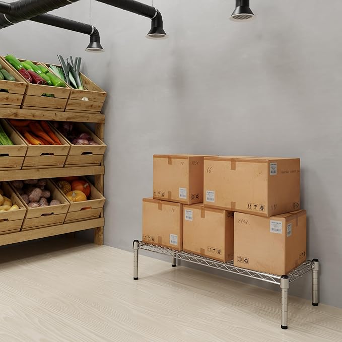 14" Deep x 36" Wide x 8" Height 1-Tier Wire Shelving Kit | NSF Commercial Storage Rack Unit