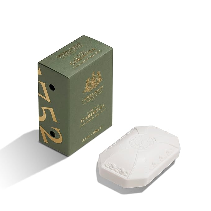 Caswell-Massey Gardenia Natural Bar Soap for Women, Moisturizing Body Soap Bar for All Skin Types, Made with Essential Oils & Plant-Based Formula for Soft Skin, 3.5 oz