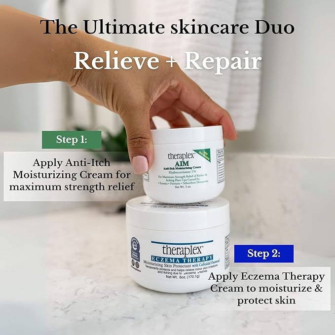 Theraplex Eczema Cream - Eczema Treatment Moisturizing Protecter - TSA Compliant Anti-Itch Skin Protectant for Dry, Irritated, Sensitive and Eczem-Prone Skin, 3 oz