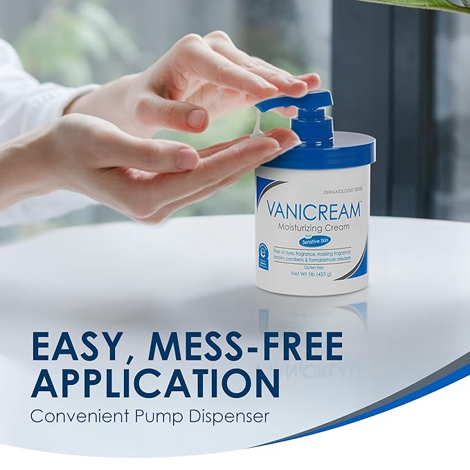 Vanicream Moisturizing Skin Cream with Pump Dispenser - 16 fl oz (1 lb) - Moisturizer Formulated Without Common Irritants for Those with Sensitive Skin