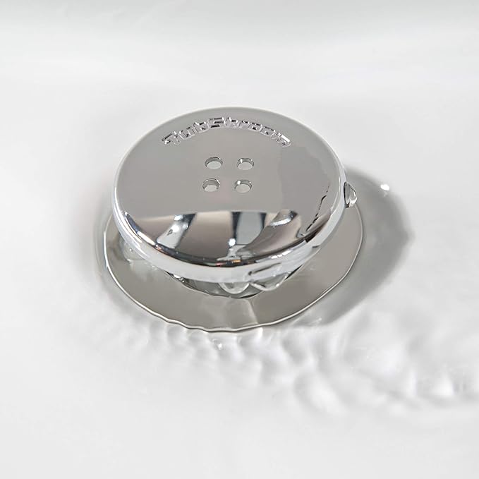 TubShroom Bathtub Drain Protector and Hair Catcher - 2 Pack, Chrome - Fits 1.5" - 1.75" Bathtub and Shower Drains