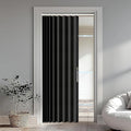 Accordion Door Curtain Set - 100% Blackout, with Curtain Rod Included, for Bedroom Privacy Protection (Black-43 W x 78" L+Rod)