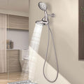 Cobbe 48-Setting High Pressure 3-Way Shower Head Combo, Hand Held Shower & Rain Shower Separately or Together, 4.7" Dual 2 in 1 Showerhead with Hose - Brushed Nickel - U.S. Invention Patents
