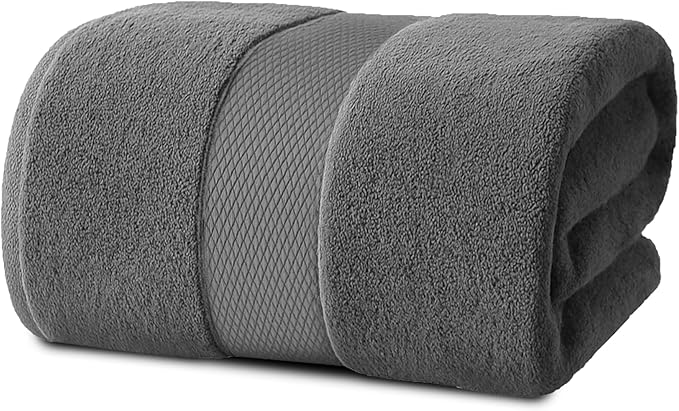 Infinitee Xclusives – Luxury Bath Sheets Towels – 1 Pack 600 GSM (35X70 Inches) – 100% Ring Spun Cotton Large Bath Towels for Bathroom (Shadow Grey, Bath Sheets - Pack 1)