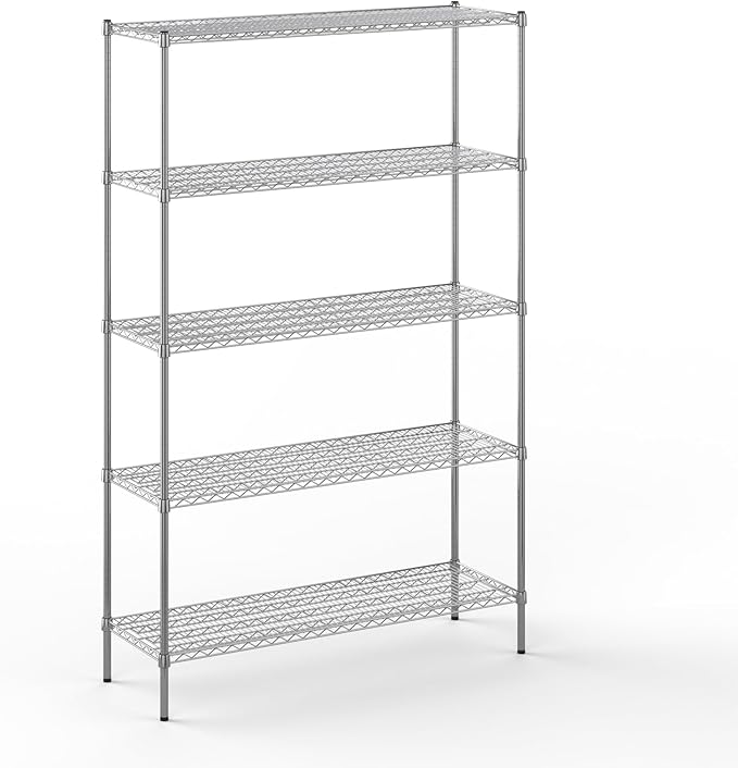 18" Deep x 54" Wide x 86" Height Wire Shelving Kit | 5-Tier | NSF Commercial Storage Rack Unit